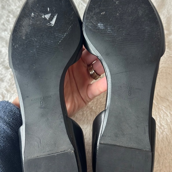 Madewell Arielle d'Orsay Flats Shoes Sz 9 Leather Suede Gray Black Quiet Luxury - Picture 7 of 8